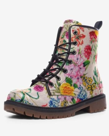 Flower Design Autumn And Winter PU Floral Versatile Casual Shoes
